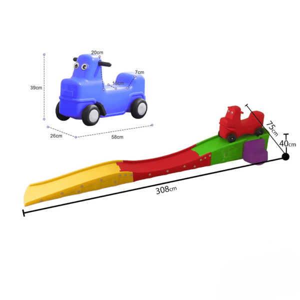 سيارة مع زحلاقية كوستر - مستلزمات مدارس حضانات